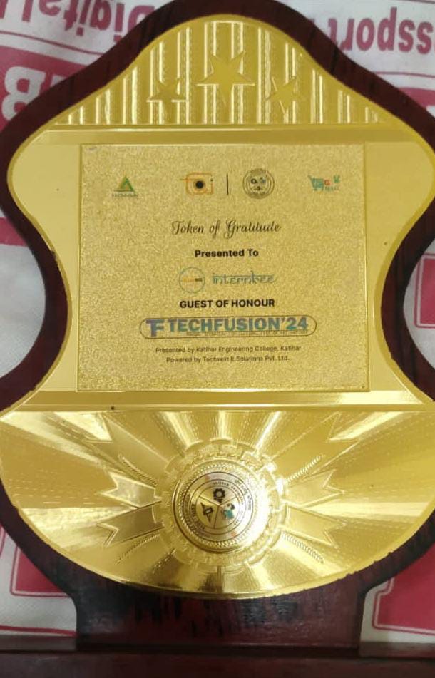 Thanks to  KATIHAR ENGINEERING COLLEGE KATIHAR for giving this award 